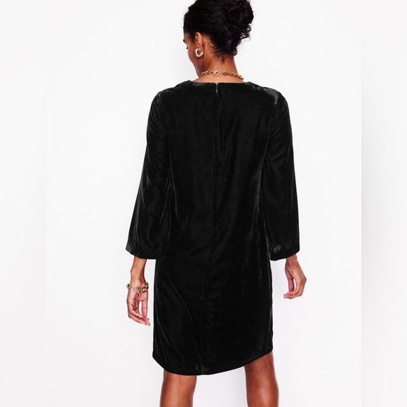Boden Velvet Black Sheath Dress 6R | Elegant Bell Sleeves Cocktail Party - Picture 11 of 14
